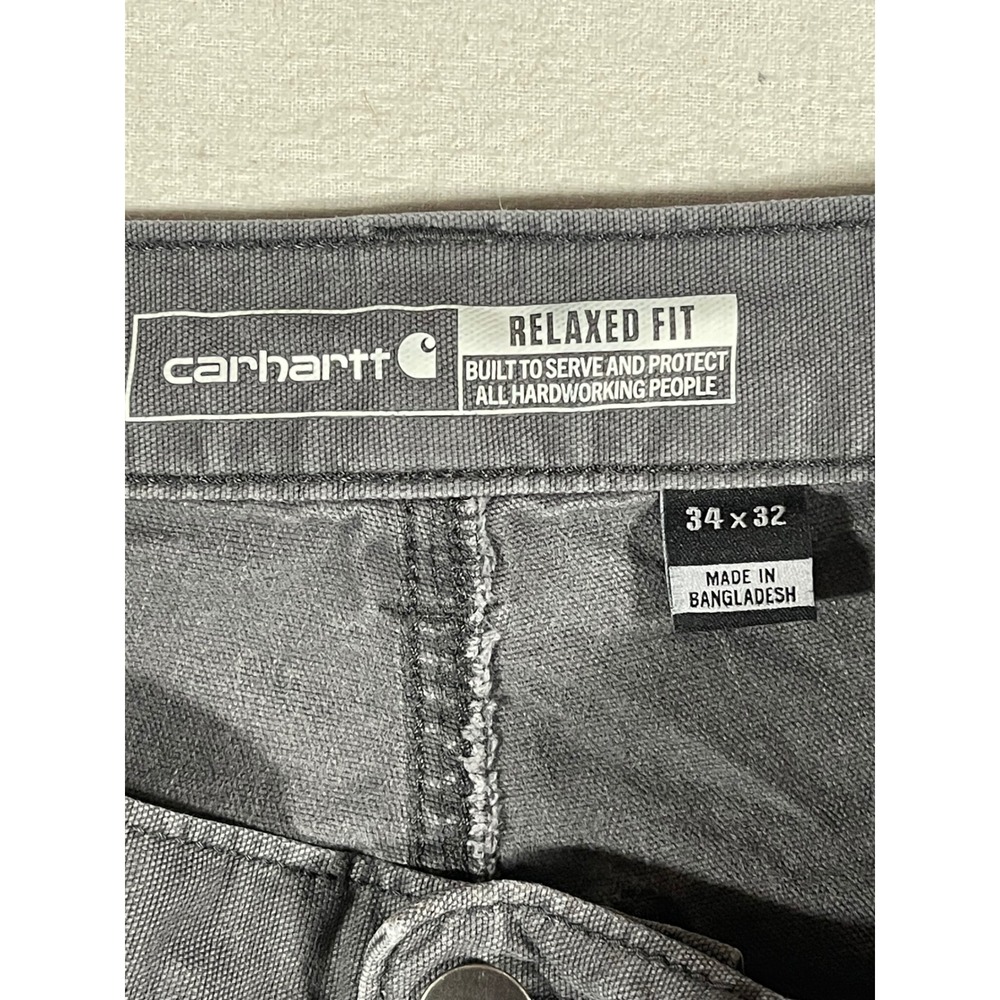 Carhartt Rugged Flex Relaxed Fit Canvas Double Front Utility Work Pants 34x32 - Picture 2 of 15